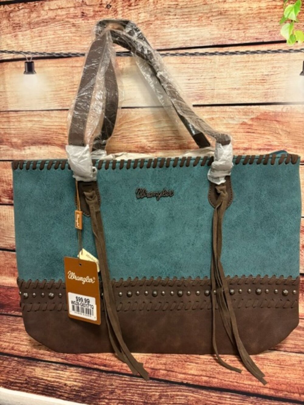 Wrangler Western Tote Bag- Turquoise NWT